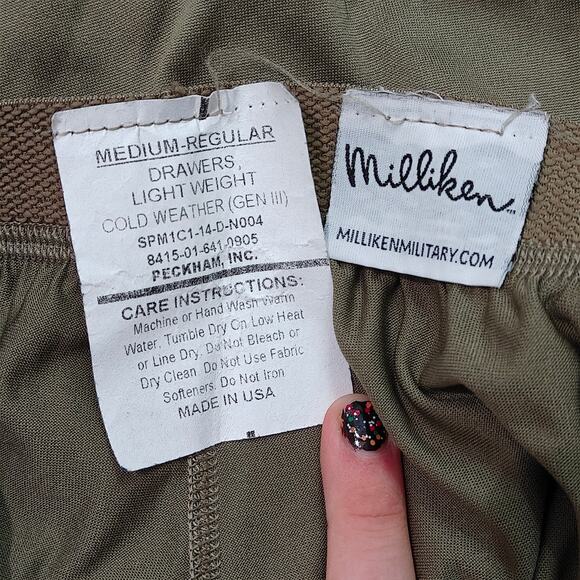 GEN III Milliken Military Men Baselayer Pants Medium Regular Brown Cold Weather - Picture 2 of 3